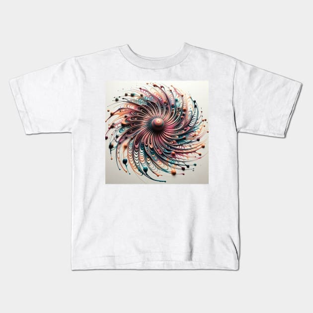 Psychedelic looking abstract illustration  of spirals Kids T-Shirt by WelshDesigns